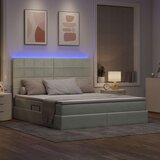  LED krevet za pohranu s madracem Svjetlosiva 160 x 200 cm | shoptok.hr