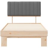  Krevetni okvir s tapiciranim uzglavljem Svijetlo siva Svjetlosiva 211 x 103 x 93 cm | Shoptok.si