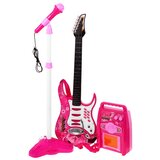  Dječja gitara sa pojačalom i mikrofonom Amp - roza cene