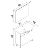 Hanah home Kupatilski ormarić sa umivaonikom i ogledalom (2 komada) Purus 80 471 | Eponuda.com