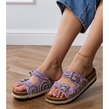 Gemre Purple ethnic sandals with buckles on straps Zebrina | ePonuda.com