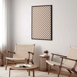  Slika - Checkerboard Pattern - Brown-White Grid with a Subtle Noise 80x120 U crnom drvenom okviru | shoptok.hr