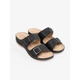 SEASTAR Low-rise wedge sandals with buckles black | ePonuda.com