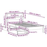 vidaXL Krevet s regalom za knjige bez madraca 90x200 cm od borovine | shoptok.hr