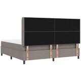  LED Box Spring Krevet Sivo-smeđa 200 x 200 cm tkanina | shoptok.hr