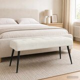  Klupa s gumbastim tkanjem Krem 110 x 40 x 46 cm Baršun | shoptok.hr