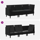  Set namještaja za dnevni boravak s jastukom 3 pcs Crna Baršun | Eponuda.ba