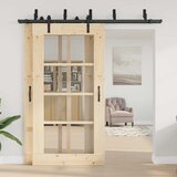 Pribor za klizna vrata 213,5 cm čelični crni | shoptok.hr
