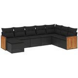 Maison Chic Seti vrtnega pohištva - Vrtna garnitura - Vrtni pohištvo set 8-delna z blazinami črn poli ratan, (21799052) | Shoptok.si
