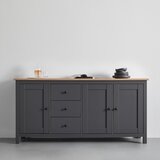 Bessagi Home komoda claudio, temno siva, barva hrasta | Shoptok.si