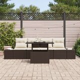  5-dijelni set dvorišnih sofa s jastučićima smeđa poli ratan | shoptok.hr