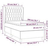  Box spring postelja z vzmetnico svetlo siva 90x200 cm blago, (20846809) | Shoptok.si