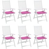  Jastuci za vrtne stolice 6 kom ružičasti 50x50x4 cm od tkanine | shoptok.hr