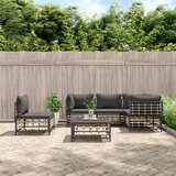 Maison Chic Seti vrtnega pohištva - Vrtna garnitura 6-delna z blazinami antracit poli ratan, (21796910) | Shoptok.si