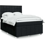 vidaXL Box spring postelja z vzmetnico črna 140x200 cm blago | Shoptok.si