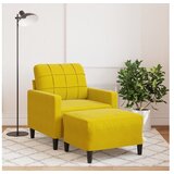 vidaXL Fotelja s tabureom žuta 60 cm baršunasta | shoptok.hr
