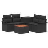  Set sofe 6 pcs 4-Broj sjedala Crna Poli Rattan i čelik | Eponuda.ba