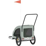 Prikolica za bicikl za ljubimce siva od tkanine i željeza | shoptok.hr