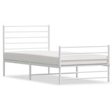 Metalni okvir kreveta uzglavlje i podnožje bijeli 90x190 cm | shoptok.hr