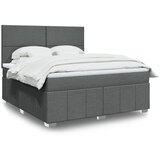 vidaXL Box spring postelja z vzmetnico temno siva 180x200 cm blago | Shoptok.si