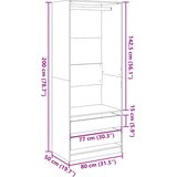  Ormar bijeli 80 x 50 x 200 cm od konstruiranog drva | shoptok.hr