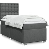 vidaXL Box spring postelja z vzmetnico temno siva 90x200 cm blago Cene