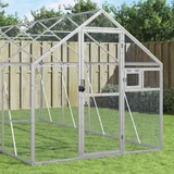 vidaXL Ptičnica srebrna 1,79x6x1,85 m aluminij