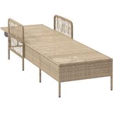 vidaXL Sončni ležalnik Bež in svetlo siva PE ratan 157 x 55 x 92 cm | Shoptok.si