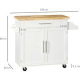  Kuhinjska kolica/kolica za posluživanje/kuhinjski otok 1 stalak za začine 1 držač za ručnike 109 cm x 40 cm x 89 cm bijela | shoptok.hr