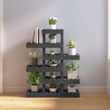 vidaXL Stalak za biljke siva 85 x 25 x 109,5 cm od masivne borovine Cijene