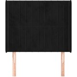  Uzglavlje s ušima crno 93x16x118/128 cm baršunasto | shoptok.hr