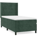 vidaXL Box spring postelja z vzmetnico temno zelena 100x200 | Shoptok.si