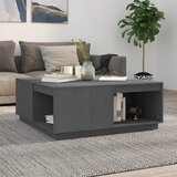 The Living Store Klubska mizica siva 100x101x40,5 cm trdna borovina - Klubska Mizica, (21574722) Cene