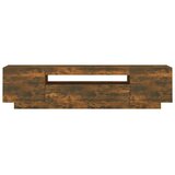 TV ormarić s LED svjetlima boja dimljenog hrasta 160x35x40 cm | Eponuda.com