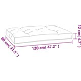  Jastuk za palete crni 120 x 80 x 12 cm od tkanine | shoptok.hr