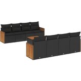  9-dijelni set vrtnih sofa s jastucima crni od poliratana | shoptok.hr
