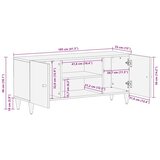 TV ormarić 105 x 33 x 46 cm od masivnog drva manga | shoptok.hr