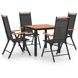  5-dijelni vrtni blagovaonski set aluminijski crni | shoptok.hr