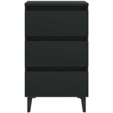 vidaXL noćni ormarić s metalnim nogama crni 40 x 35 x 69 cm | shoptok.hr