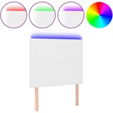 Maison Chic led posteljno vzglavje - vzglavna omarica - nočna omarica belo 80x5x118/128 cm umetno usnje, (21710666) | Shoptok.si