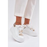 Boto Women's Platform Sneakers With Rhinestones White Panther Ocerdia Cene
