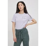 Only Bombažen t-shirt vijolična barva