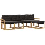 vidaXL Zunanja garnitura za sedenje z blazino 5 pcs Bela in črna, (5000279529) | Shoptok.si