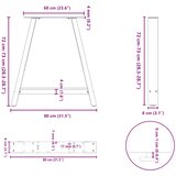  Noge za blagovaonski stol A-oblika 2 kom 80 x (72-73) cm Čelik | shoptok.hr