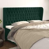  Uzglavlje s ušima tamnozeleno 203x23x118/128 cm baršunasto | shoptok.hr