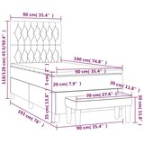 Box spring krevet s madracem tamnozeleni 90x190 cm baršunasti | shoptok.hr