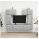  6-dijelni set TV ormarića siva boja betona od iverice | shoptok.hr
