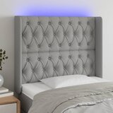  LED uzglavlje svjetlosivo 103 x 16 x 118/128 cm od tkanine Cijene