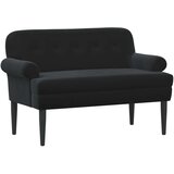  Ljubavni kauč s gumbima Crna 120 x 66 x 78 cm Baršun | Eponuda.ba