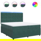 vidaXL Box spring postelja z vzmetnico temno zelena 200x200 cm žamet, (21308739) | Shoptok.si